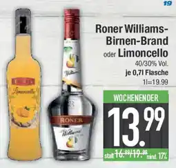 E-Center Roner Williams- Birnen-Brand oder Limoncello Angebot