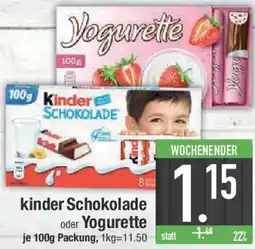 E-Center kinder Schokolade oder Yogurette Angebot