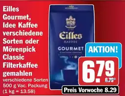 HIT Eilles Gourmet, Idee Kaffee verschiedene Sorten oder Mövenpick Classic Filterkaffee gemahlen Angebot