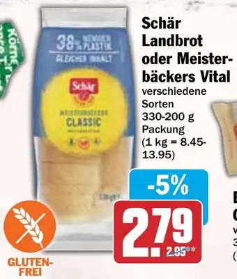 HIT Schär Landbrot oder Meister- bäckers Vital Angebot