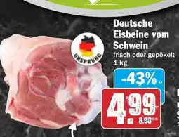 HIT Deutsche Eisbeine vom Schwein Angebot