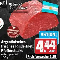 HIT Argentinisches frisches Rinderfilet, Pfeffersteaks Angebot