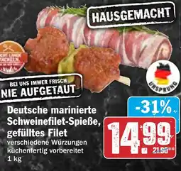 HIT Deutsche marinierte Schweinefilet-Spieße, gefülltes Filet Angebot