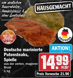 HIT Deutsche marinierte Putensteaks, Spieße Angebot
