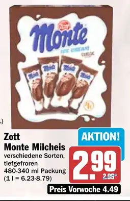 HIT Zott Monte Milcheis Angebot