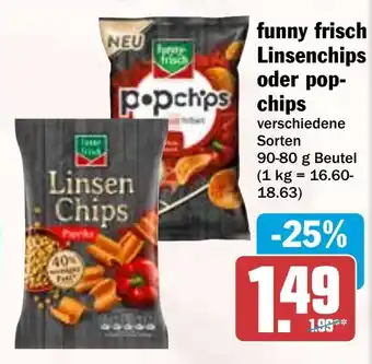 HIT funny frisch Linsenchips oder pop- popchips chips Angebot