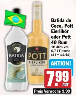 HIT Batida de Coco, Pott Eierlikör oder Pott 40 Rum Angebot