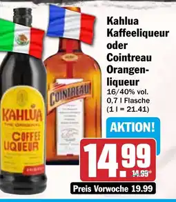 HIT Kahlua Kaffeeliqueur oder Cointreau Orangen- liqueur Angebot