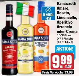 HIT Ramazzotti Amaro, Rosato, Limoncello, Aperitivo Arrancia oder Crema Angebot