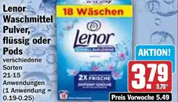 HIT Lenor Waschmittel Pulver, flüssig oder Pods Angebot