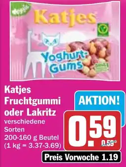 HIT Katjes Fruchtgummi oder Lakritz Angebot