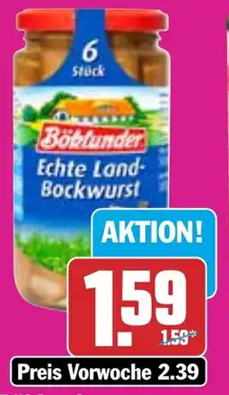 HIT Böblunder Echte Land- Bockwurst Angebot
