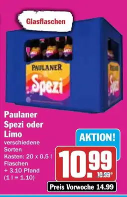 HIT Paulaner Spezi oder Limo Angebot