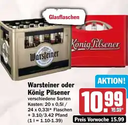 HIT Warsteiner oder König Pilsener Angebot