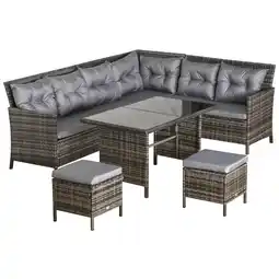 Netto Marken-Discount Outsunny Sitzgruppe Polyrattan, Metall, Polyester, Sicherheitsglas Angebot