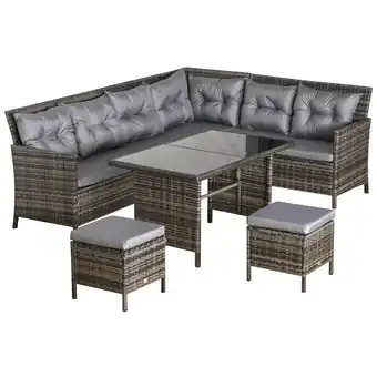 Netto Marken-Discount Outsunny Sitzgruppe Polyrattan, Metall, Polyester, Sicherheitsglas Angebot