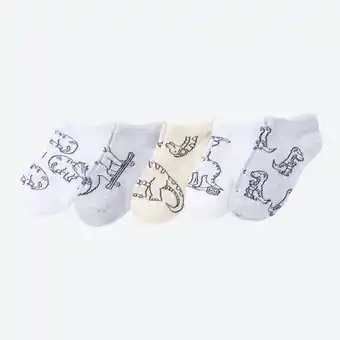 NKD Kinder-Jungen-Sneaker-Socken, coole Dino Musterung, 5er-Pack Angebot
