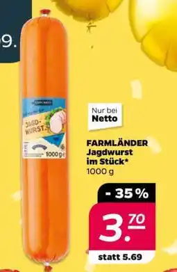 NETTO FARMLÄNDER Jagdwurst im Stück Angebot