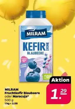 NETTO MILRAM Fruchtkefir Blaubeere oder Maracuja Angebot