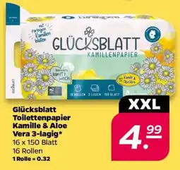 NETTO Glücksblatt Toilettenpapier Kamille & Aloe Vera 3-lagig Angebot