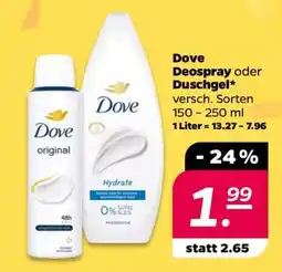 NETTO Dove Deospray oder Duschgel Angebot