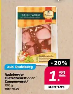 NETTO Radeberger Filetrotwurst oder Zungenwurst Angebot