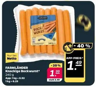 NETTO FARMLÄNDER Knackige Bockwurst Angebot