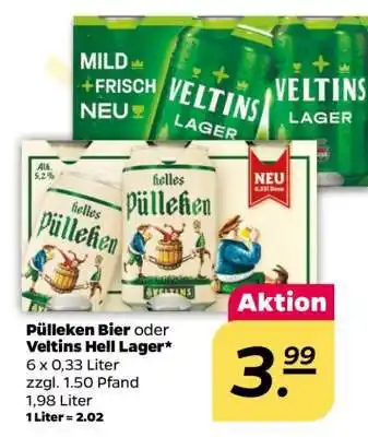 NETTO Pülleken Bier oder Veltins Hell Lager Angebot