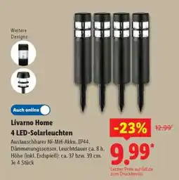 Lidl LIVARNO home 4 LED-Solarleuchten Angebot