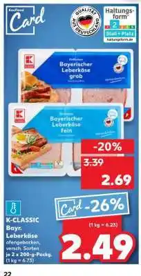 Kaufland K-CLASSIC Bayr. Leberkäse Angebot