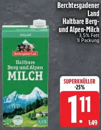 Edeka Berchtesgadener Land Haltbare Berg- und Alpen-Milch Angebot