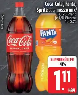 Edeka Coca-Cola, Fanta, Sprite oder mezzo mix Angebot