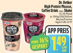 Edeka Dr. Oetker High Protein Mousse, Coffee Drink oder Shake Angebot