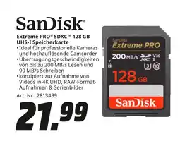 MediaMarkt Sandisk extreme pro sdxc 128 gb uhs-i speicherkarte Angebot