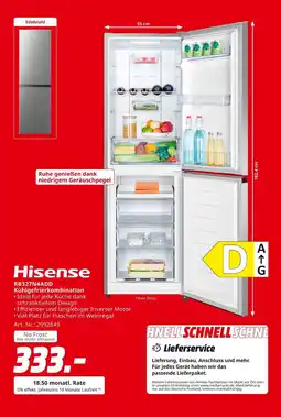 MediaMarkt Hisense rb327n4add kühlgefrierkombination Angebot