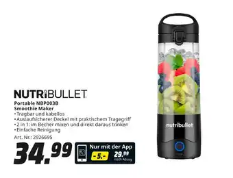 MediaMarkt Nutribullet portable nbp003b smoothie maker Angebot