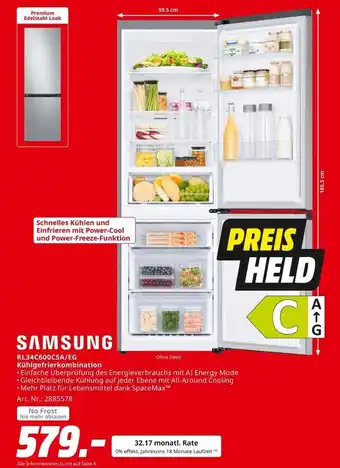 MediaMarkt Samsung rl34c600csa/eg kühlgefrierkombination Angebot