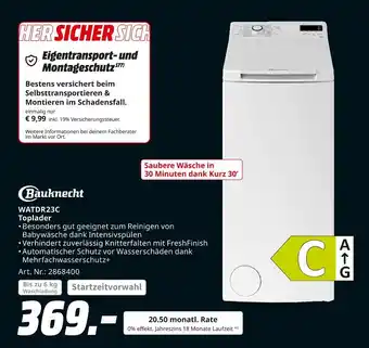 MediaMarkt Bauknecht watdr23c toplader Angebot