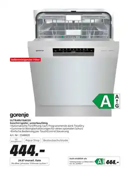 MediaMarkt Gorenje ultrabu16aesx geschirrspüler Angebot