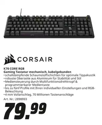 MediaMarkt Corsair k70 core rgb Angebot