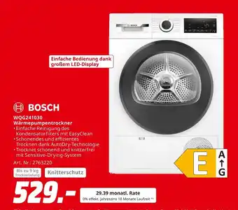 MediaMarkt Bosch wärmepumpentrockner wqg241030 Angebot