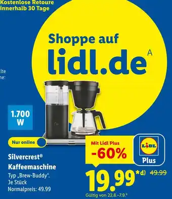 Lidl Silvercrest kaffeemaschine Angebot