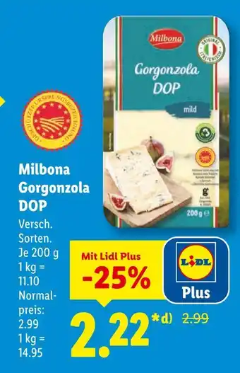 Lidl Milbona gorgonzola dop Angebot