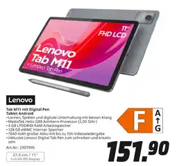 MediaMarkt Lenovo tab m11 mit digital pen tablet android Angebot