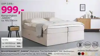 Mömax Boxspringbett „simon“ Angebot
