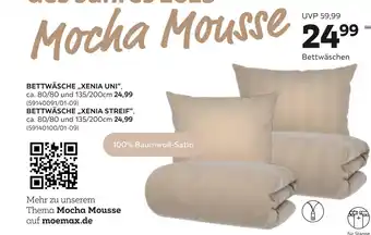Mömax Bettwäsche „xenia uni“ oder bettwäsche „xenia streif“ Angebot