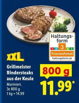 Lidl Grillmeister rindersteaks aus der keule Angebot