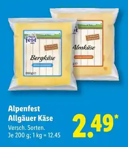 Lidl Alpenfest bergkäse Angebot