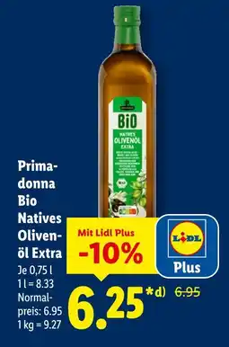 Lidl Primadonna bio natives olivenöl extra Angebot