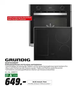MediaMarkt Grundig gem19320bmpf einbaubackofenset mit pyrolyse und induktion Angebot